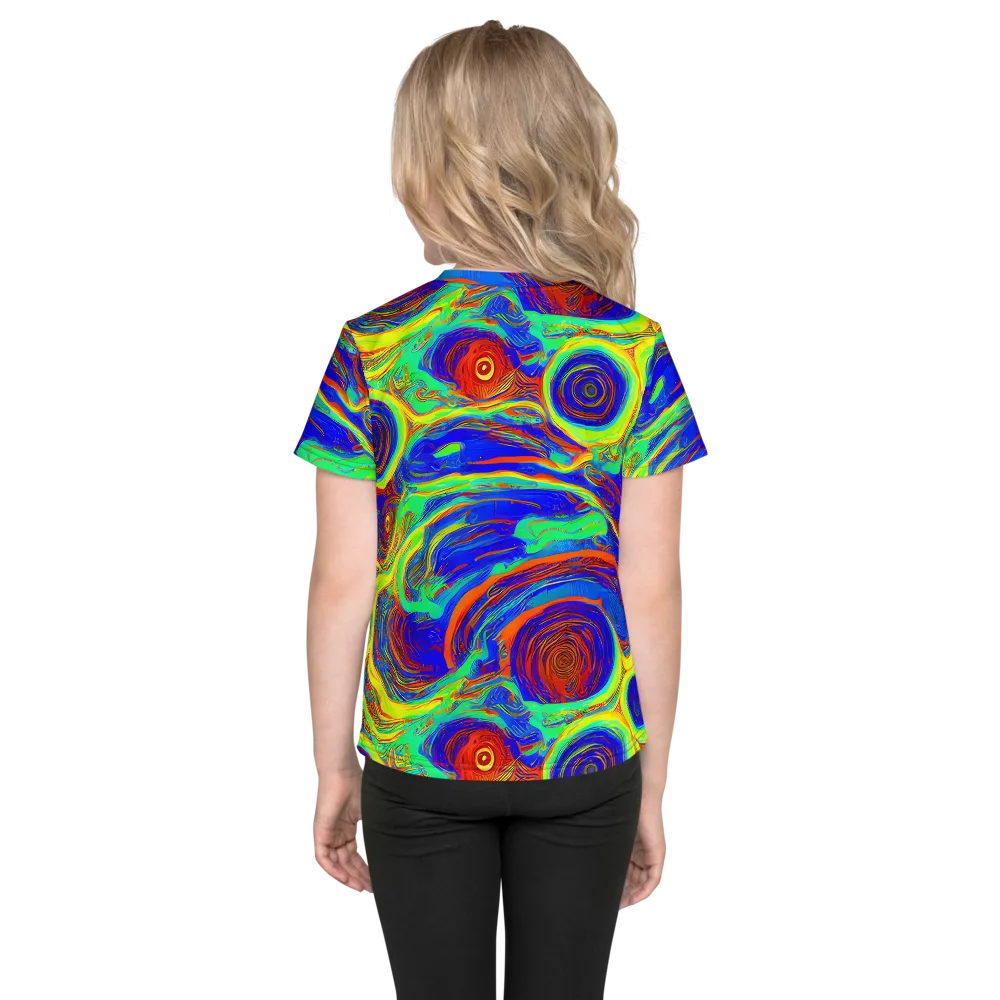 Kaleido Surge on Kids Crew Neck T-Shirt — Back