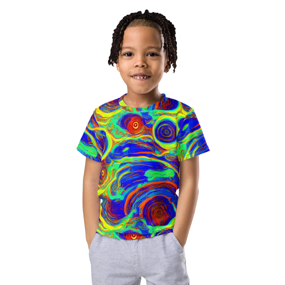 Kaleido Surge on Kids Crew Neck T-Shirt — Front