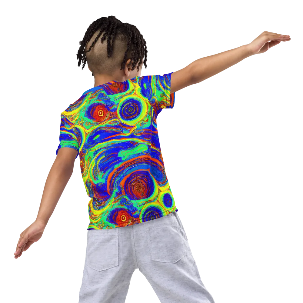 Kaleido Surge on Kids Crew Neck T-Shirt — Back