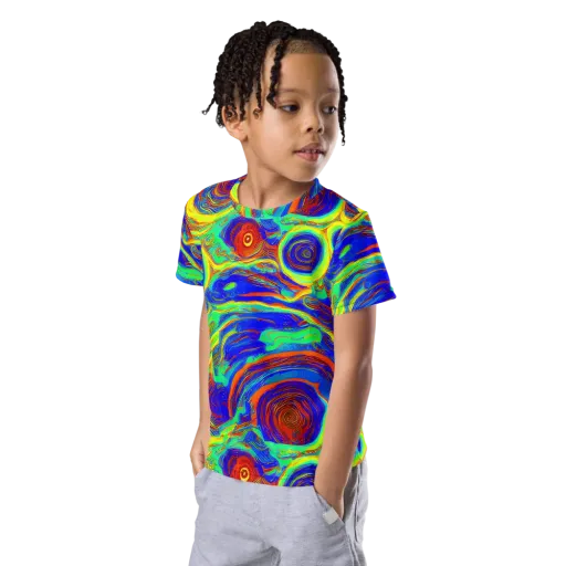 Kaleido Surge on a Kids Crew Neck T-Shirt