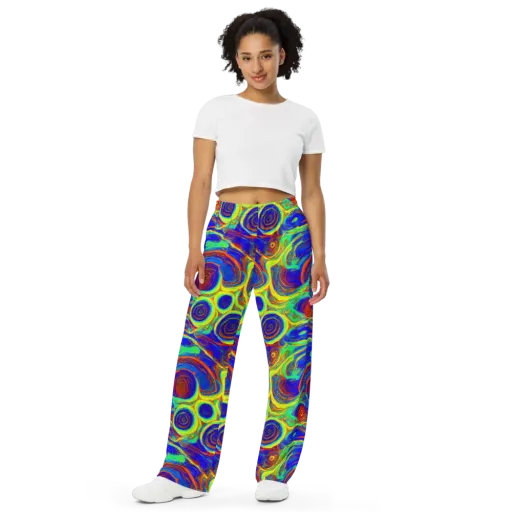 Kaleido Surge on a Wide-Leg Pants