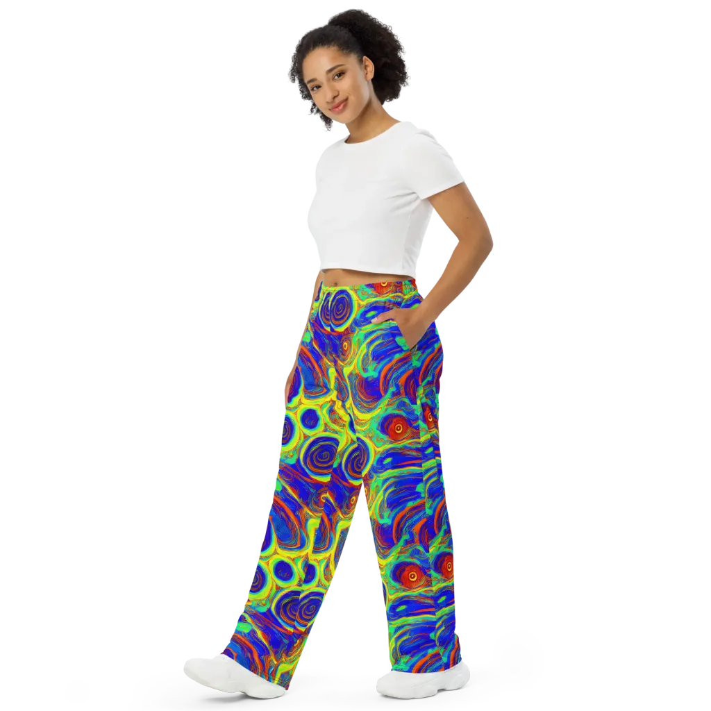 Kaleido Surge on Wide-Leg Pants — Left Front