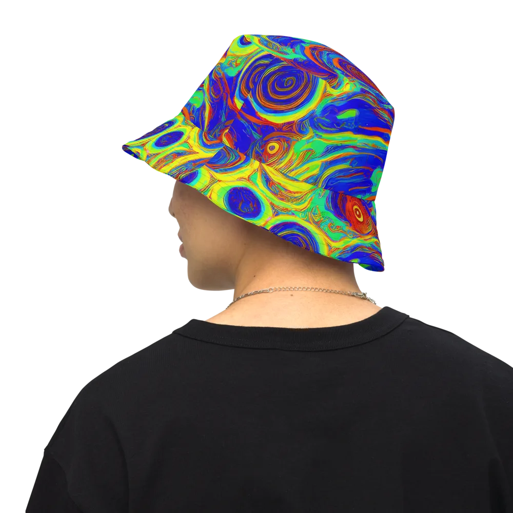 Kaleido Surge on Reversible Bucket Hat — Back Inside