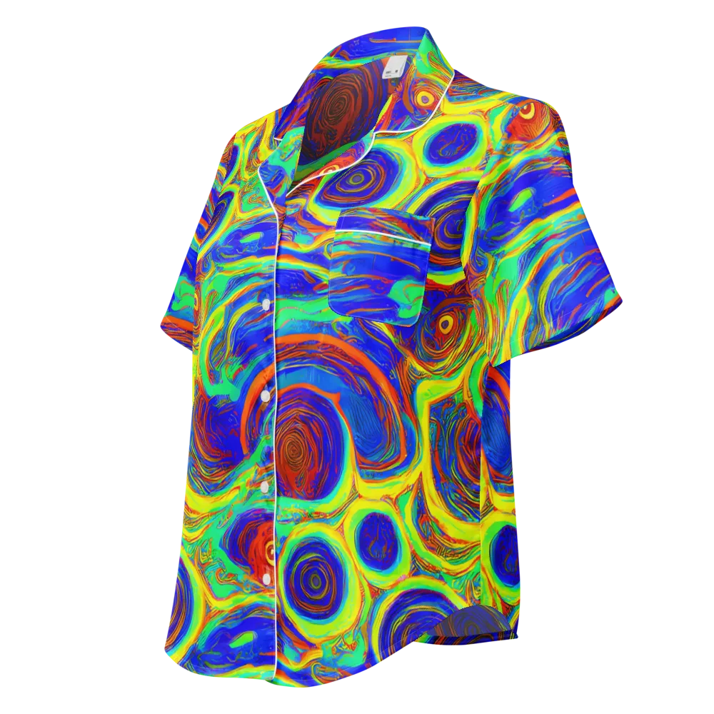 Kaleido Surge on Women's Short Sleeve Pajama Top — Left Front