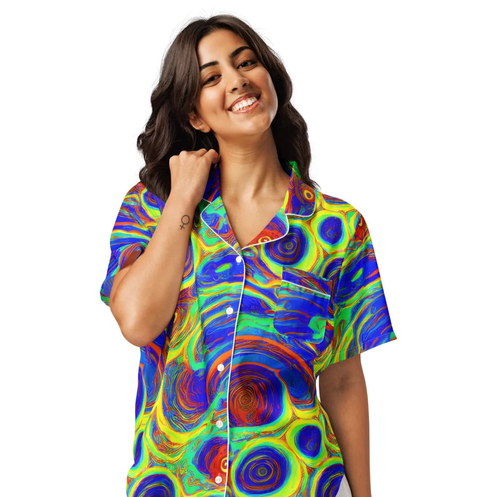 Kaleido Surge on Women's Short Sleeve Pajama Top — Front
