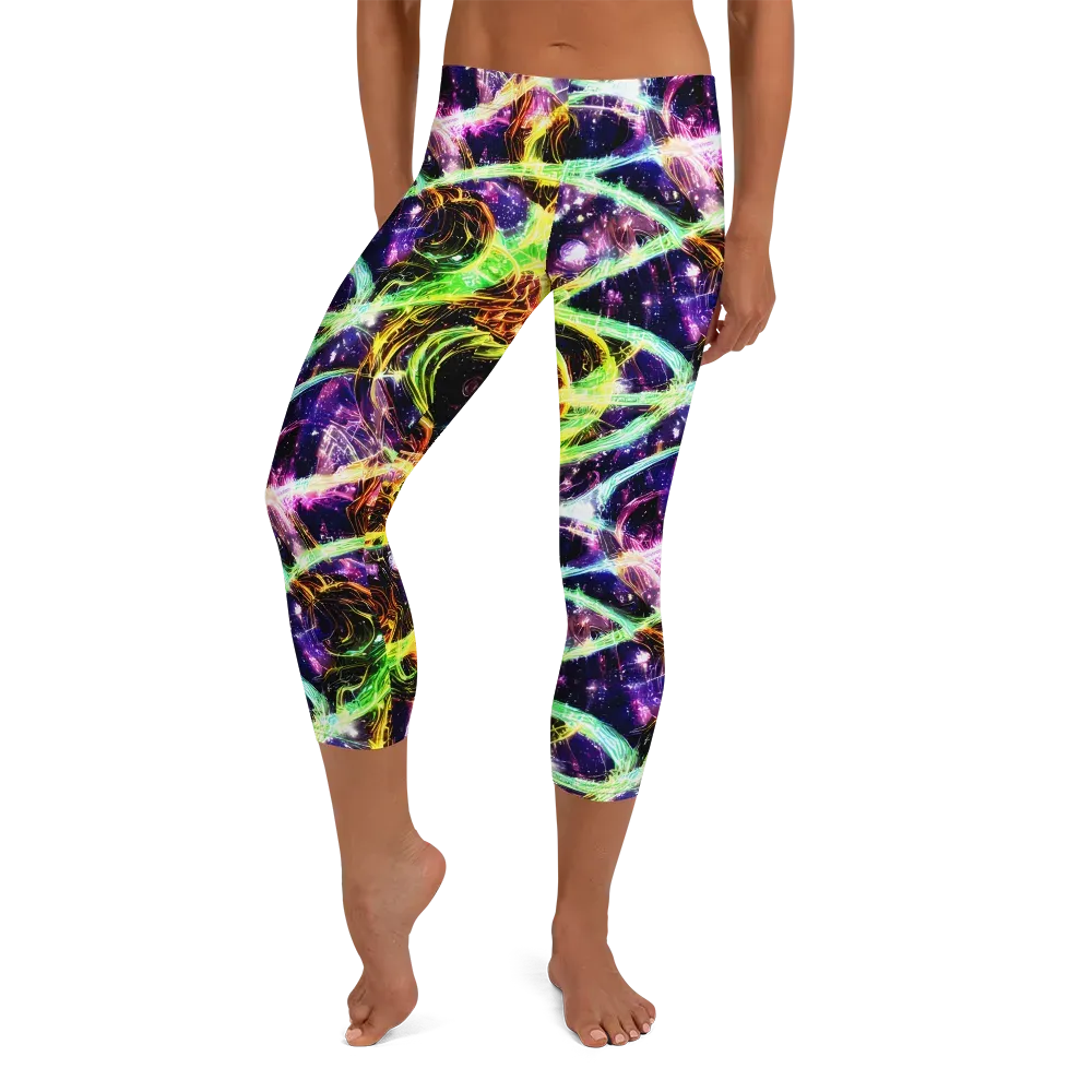 Prismatic Gravity on Capri Leggings — Front