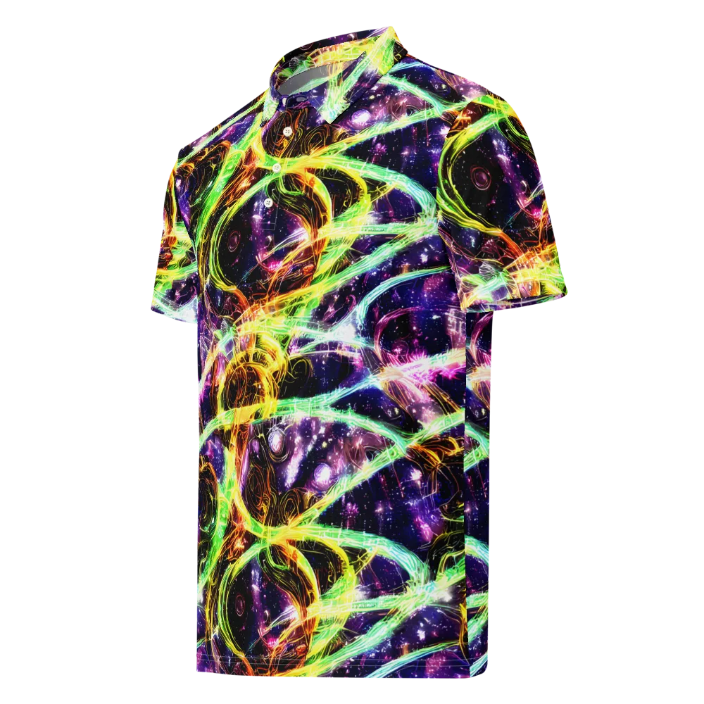 Prismatic Gravity on Men's Slim Fit Polo Shirt — Left Front