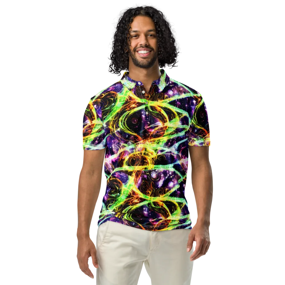 Prismatic Gravity on Men's Slim Fit Polo Shirt — Front