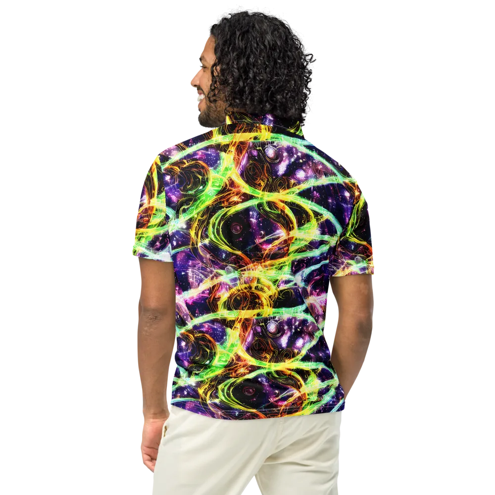 Prismatic Gravity on Men's Slim Fit Polo Shirt — Back