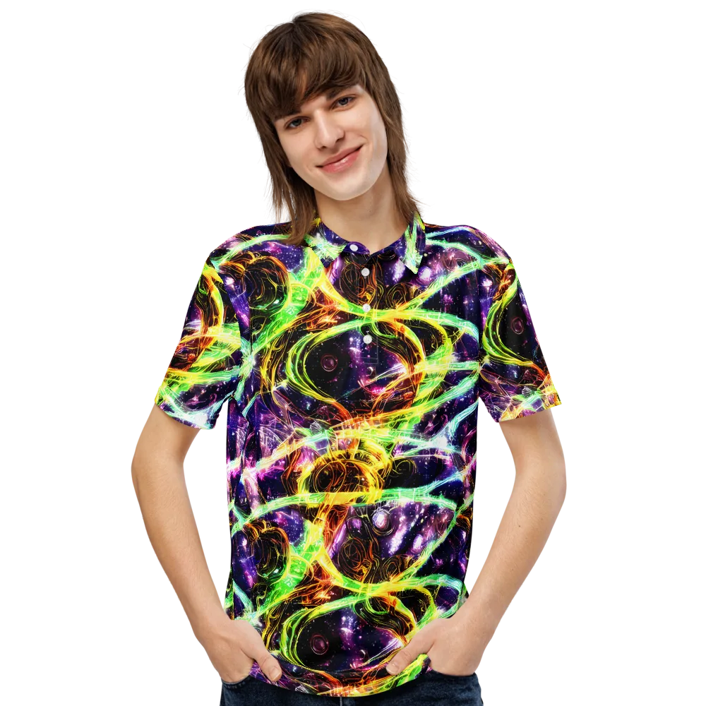 Prismatic Gravity on Men's Slim Fit Polo Shirt — Front