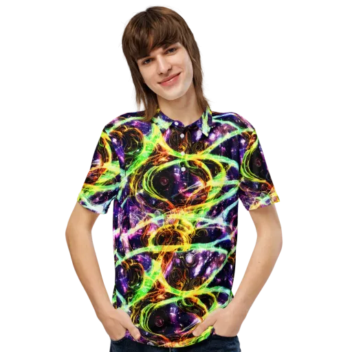 Prismatic Gravity on a Men's Slim Fit Polo Shirt