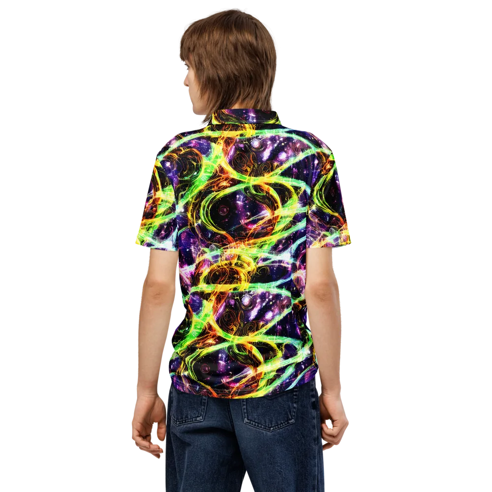 Prismatic Gravity on Men's Slim Fit Polo Shirt — Back