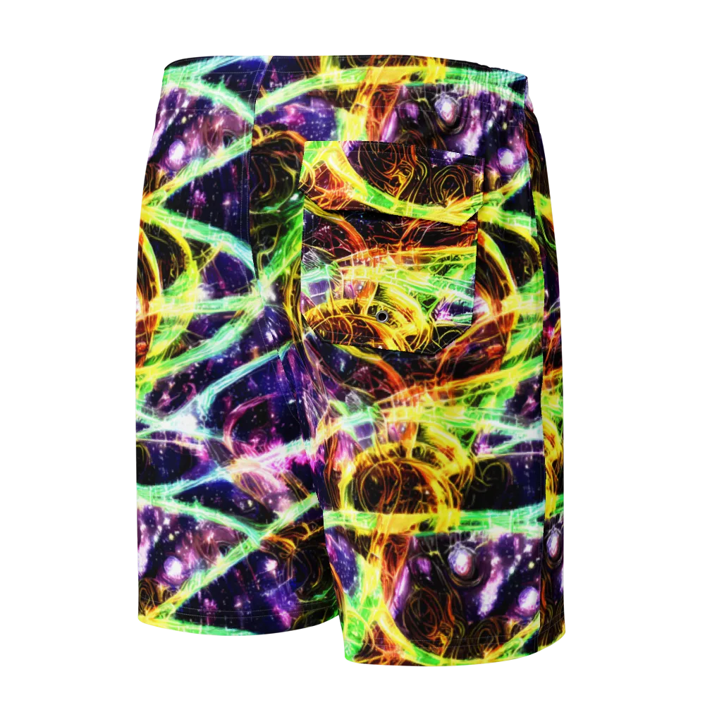 Prismatic Gravity on Men's Board Shorts — Back