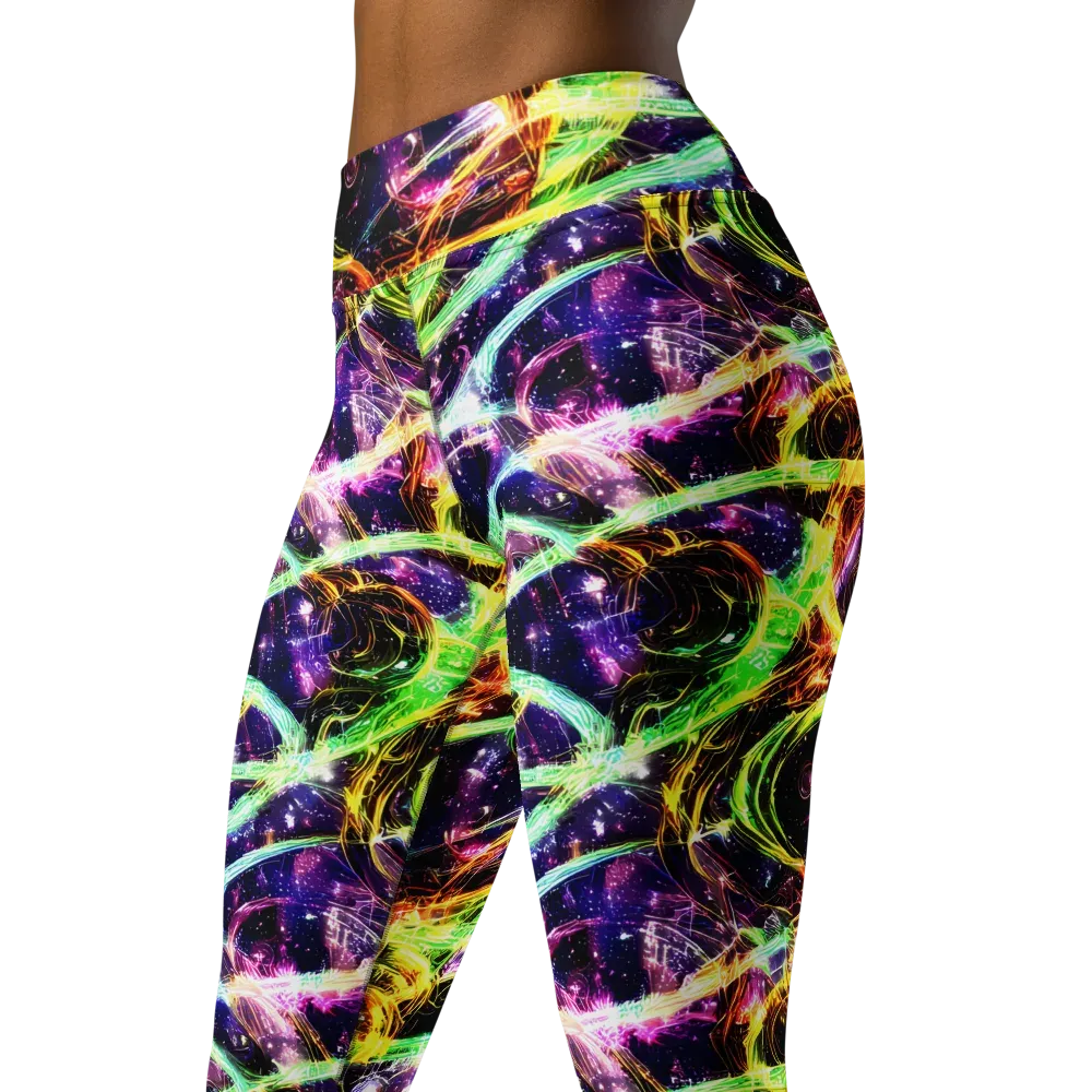 Prismatic Gravity on Yoga Leggings — Left Front