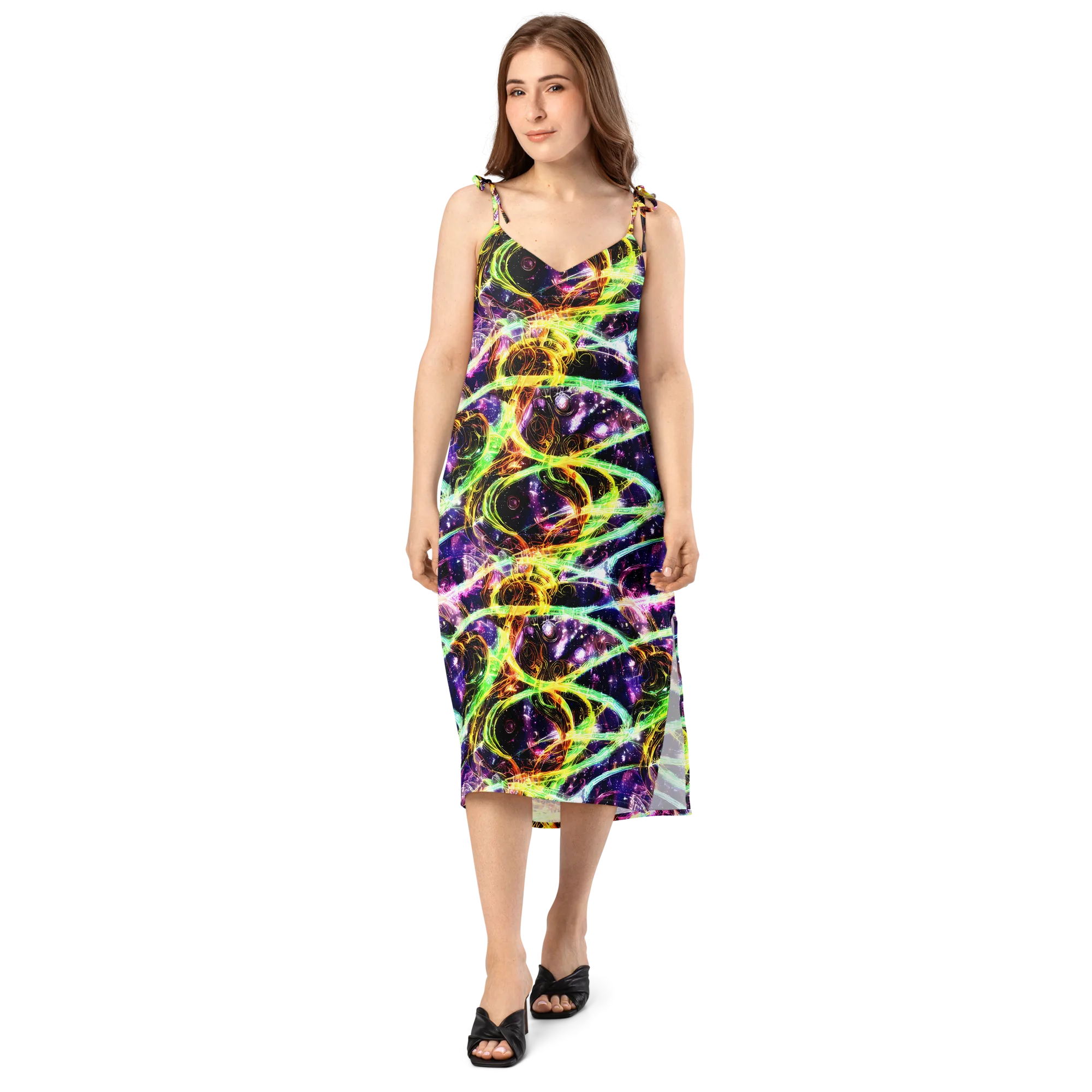 Prismatic Gravity on Slip Dress — Front