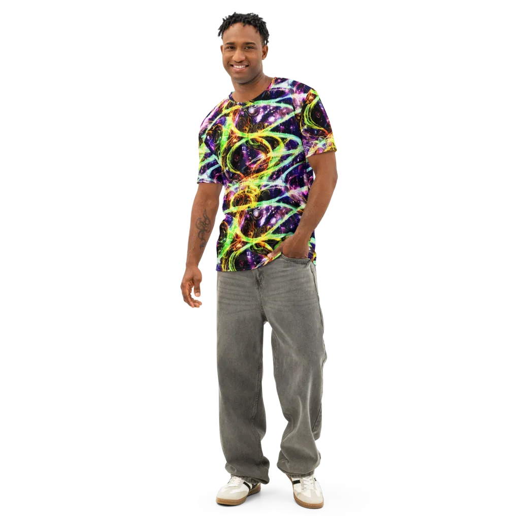 Prismatic Gravity on Men's Cotton Crew Neck T-Shirt — Front