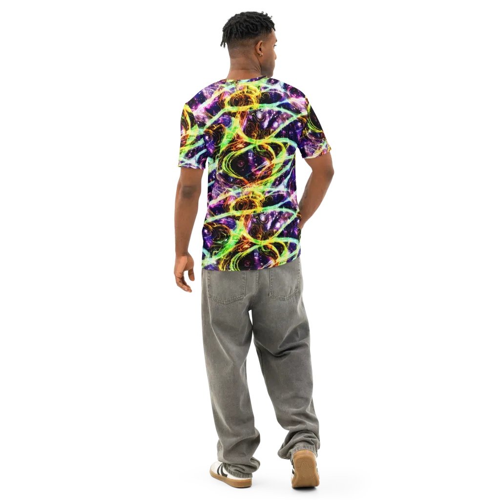 Prismatic Gravity on Men's Cotton Crew Neck T-Shirt — Back