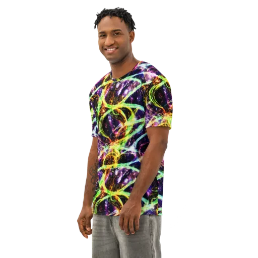 Prismatic Gravity on a Men's Cotton Crew Neck T-Shirt