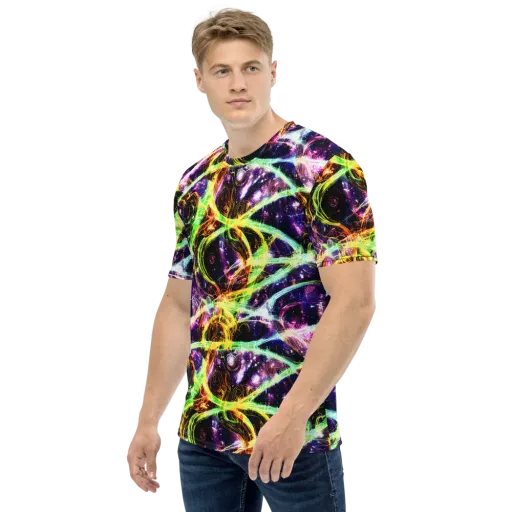 Prismatic Gravity on a Men's Crew Neck T-Shirt
