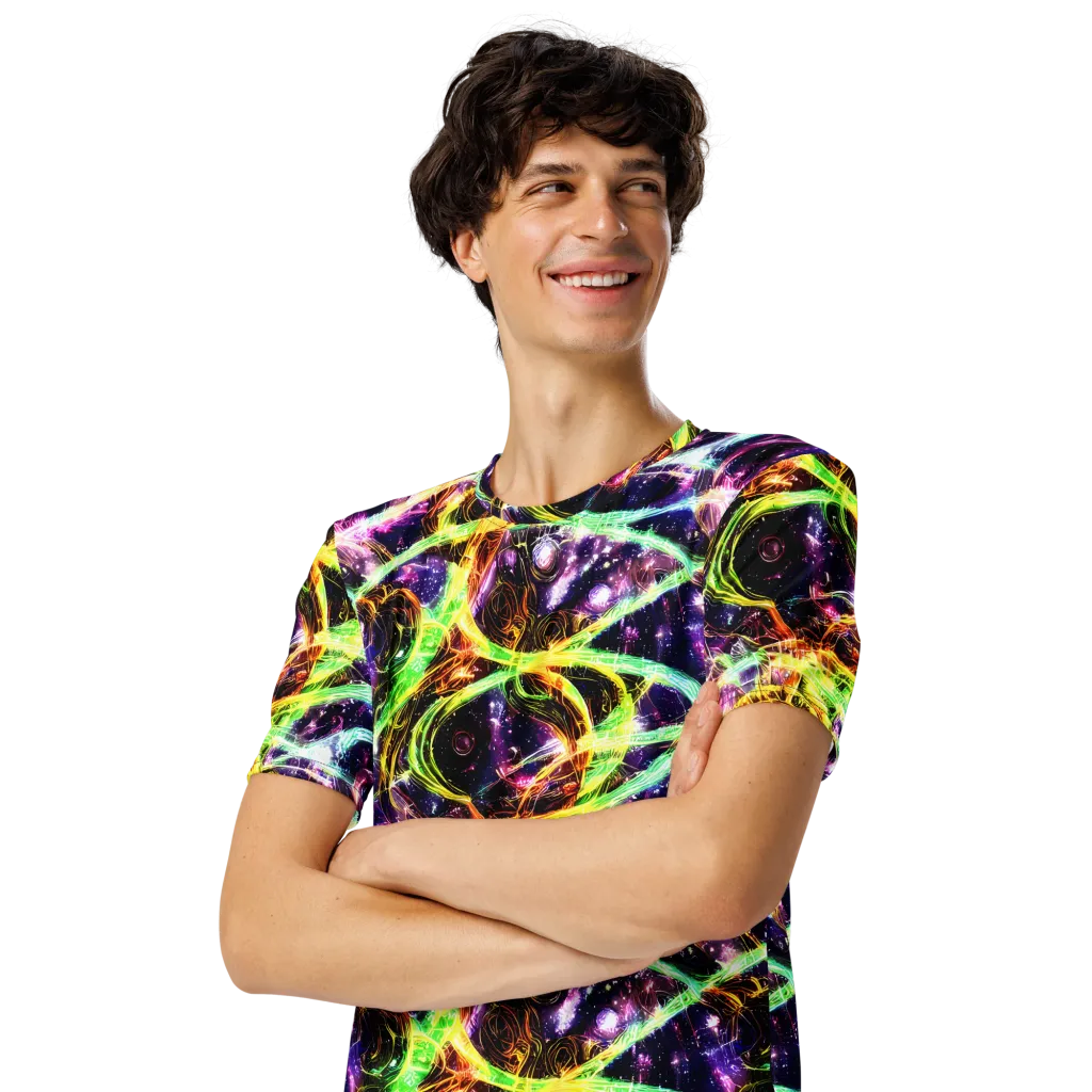 Prismatic Gravity on Men's Crew Neck T-Shirt — Left Front