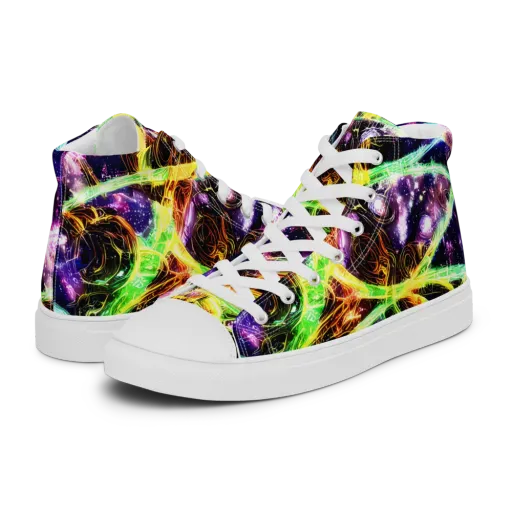 Prismatic Gravity on a Men's High Top Canvas Shoes