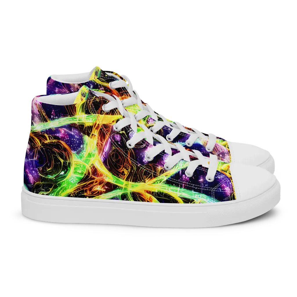 Prismatic Gravity on Women's High Top Canvas Shoes — Right