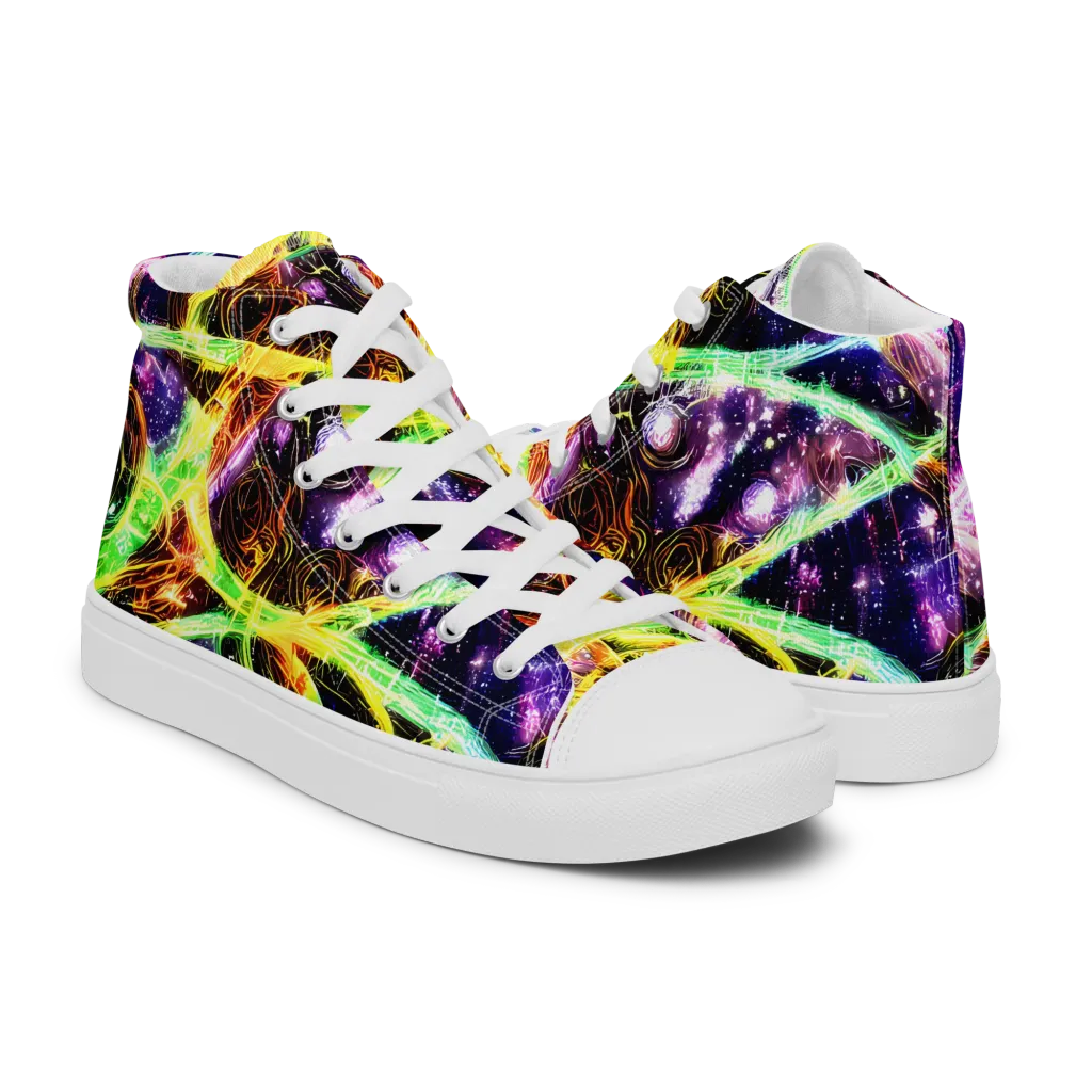 Prismatic Gravity on Women's High Top Canvas Shoes — Right