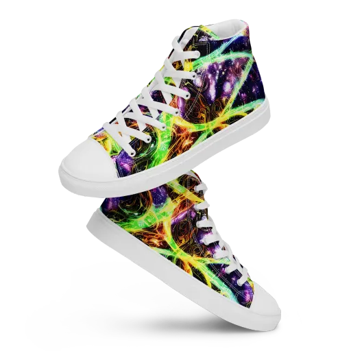 Prismatic Gravity on a Women's High Top Canvas Shoes