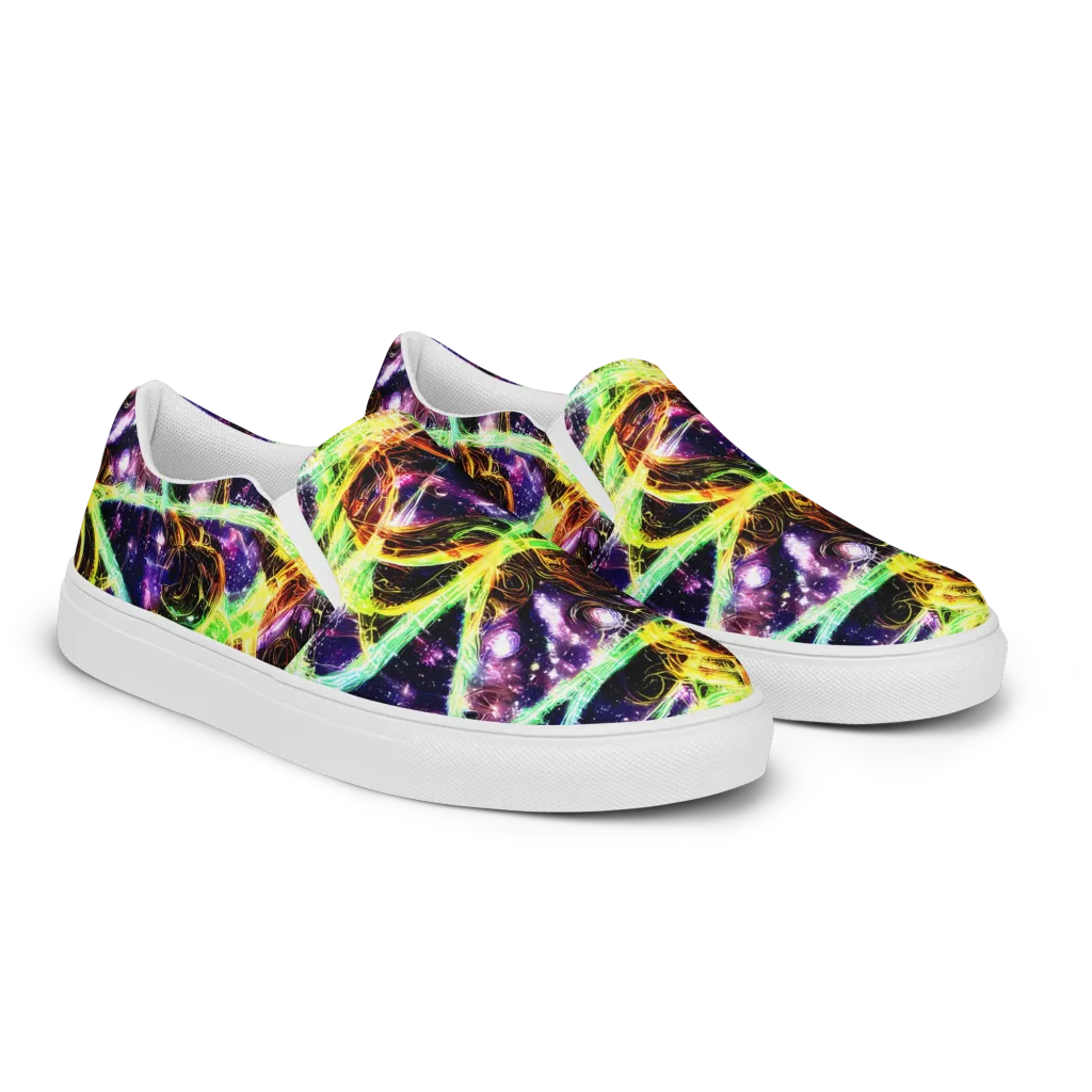 Prismatic Gravity on Men's Slip-On Canvas Shoes — Right Front