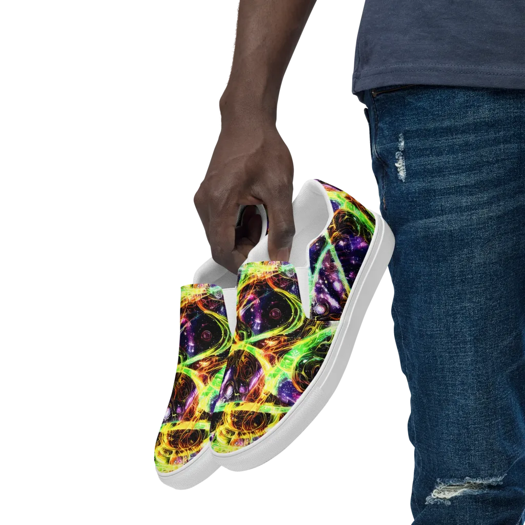 Prismatic Gravity on Men's Slip-On Canvas Shoes — Left Front