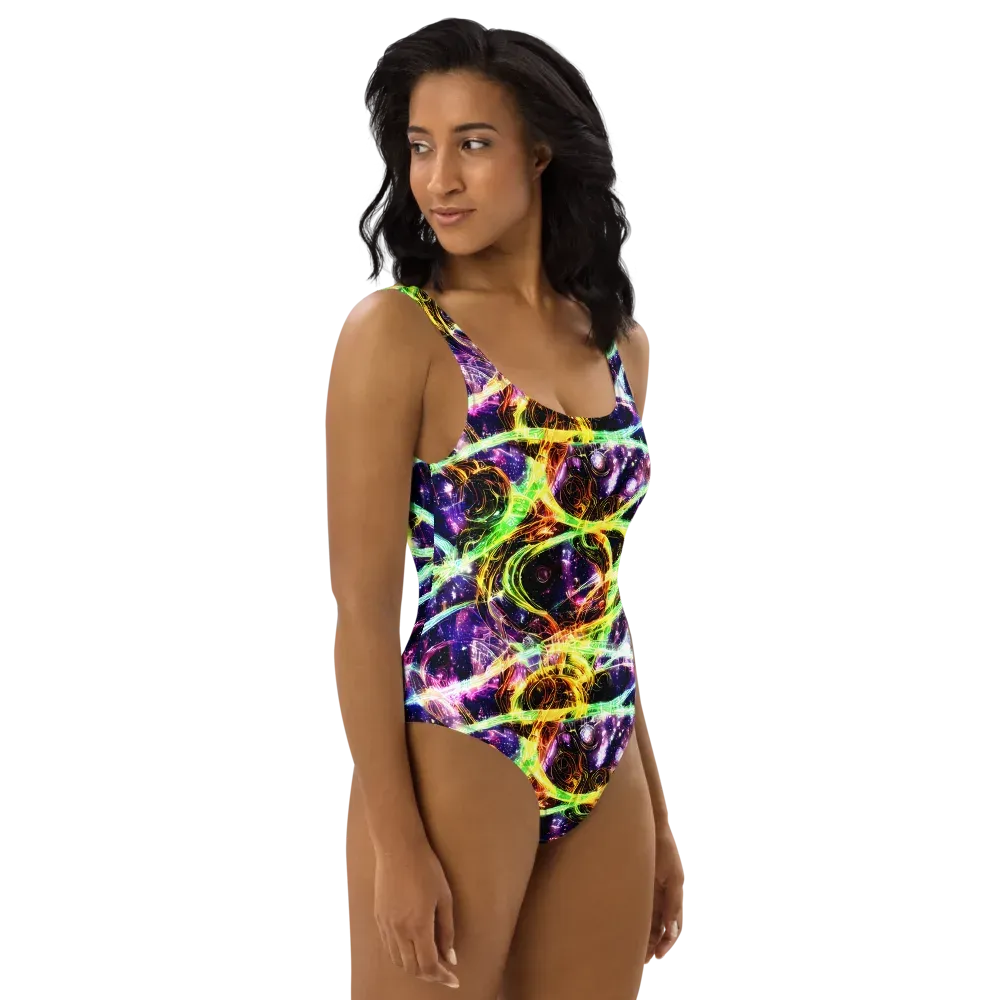 Prismatic Gravity on One-Piece Swimsuit — Right