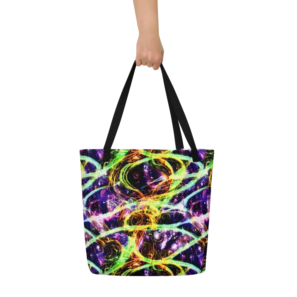 Prismatic Gravity on Large Tote Bag W/ Pocket — Front