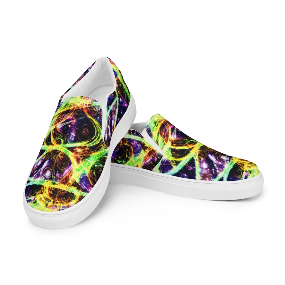 Prismatic Gravity on Women's Slip-On Canvas Shoes — Left Front