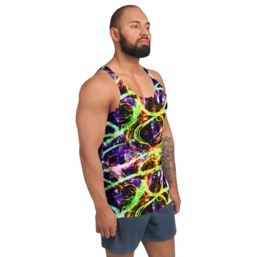 Prismatic Gravity on a Men's Tank Top