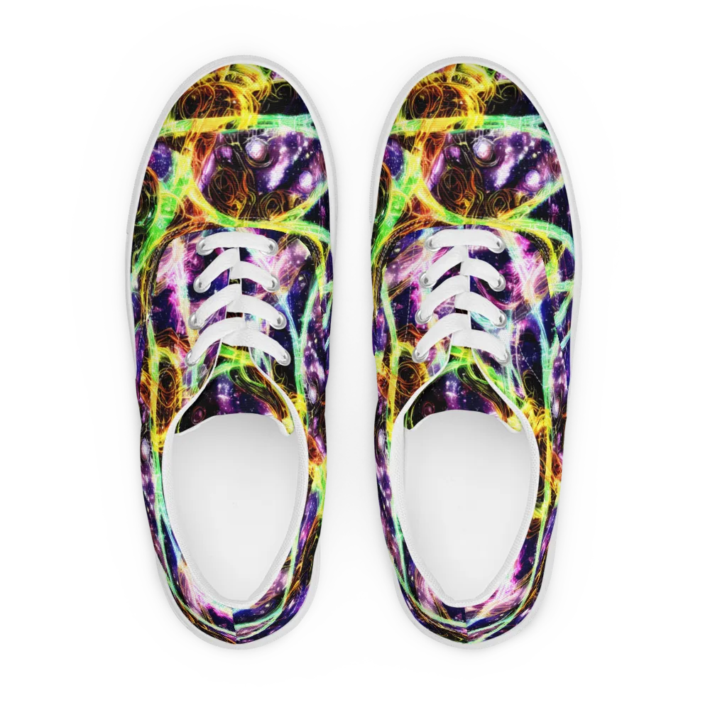 Prismatic Gravity on Men's Lace-Up Canvas Shoes — Front