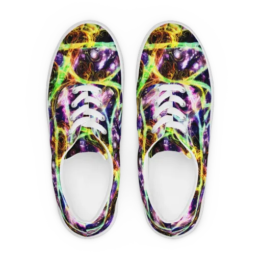 Prismatic Gravity on a Men's Lace-Up Canvas Shoes