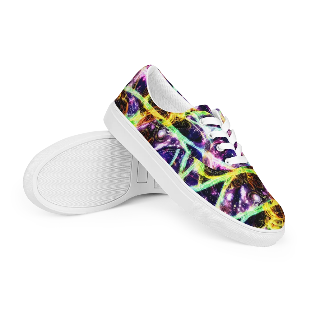 Prismatic Gravity on Men's Lace-Up Canvas Shoes — Right Front