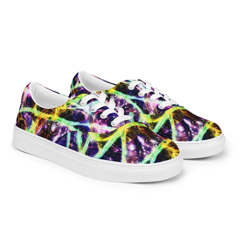 Prismatic Gravity on Men's Lace-Up Canvas Shoes — Right Front