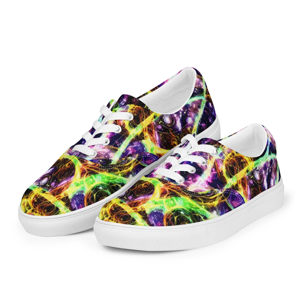 Prismatic Gravity on Men's Lace-Up Canvas Shoes — Left Front