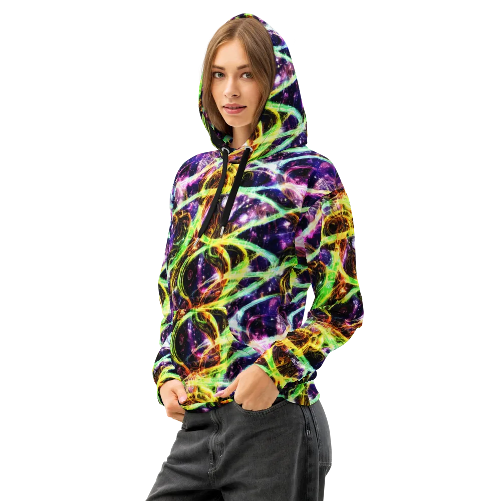 Prismatic Gravity on Cotton Hoodie — Left Front