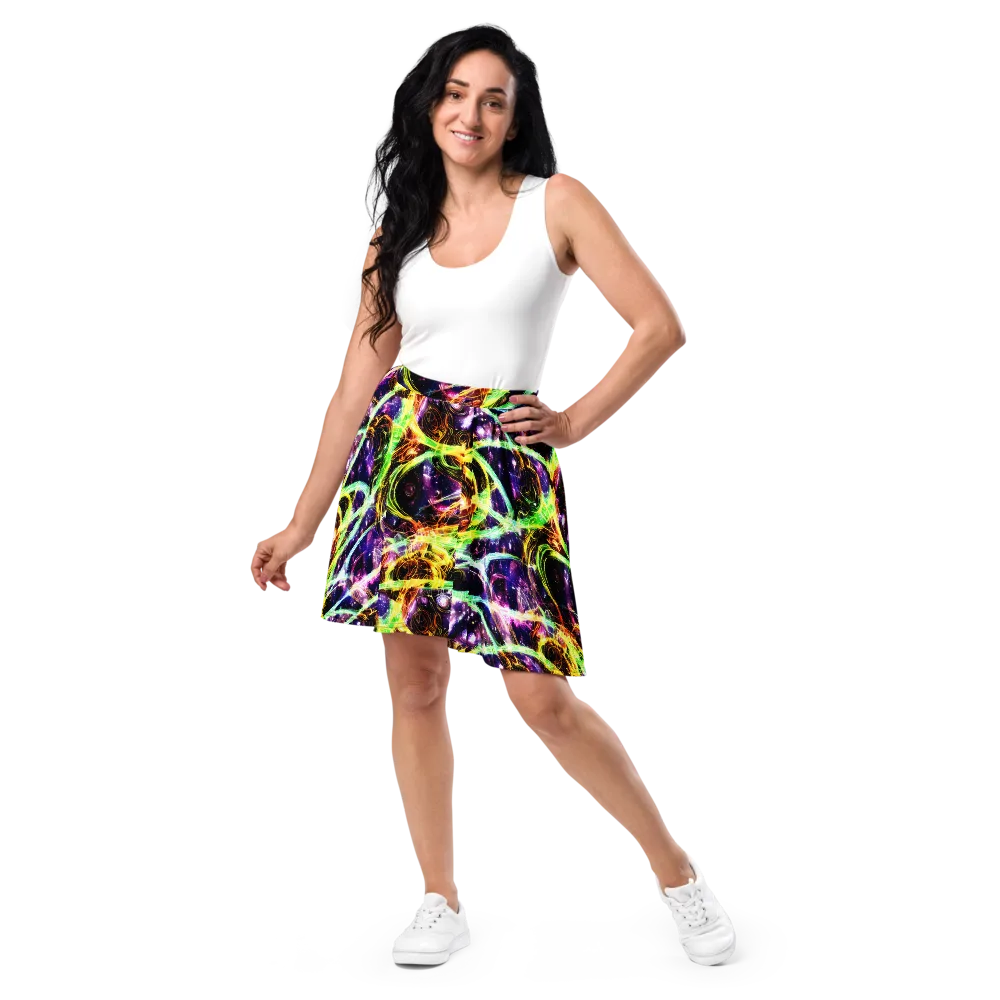 Prismatic Gravity on Skater Skirt — Front