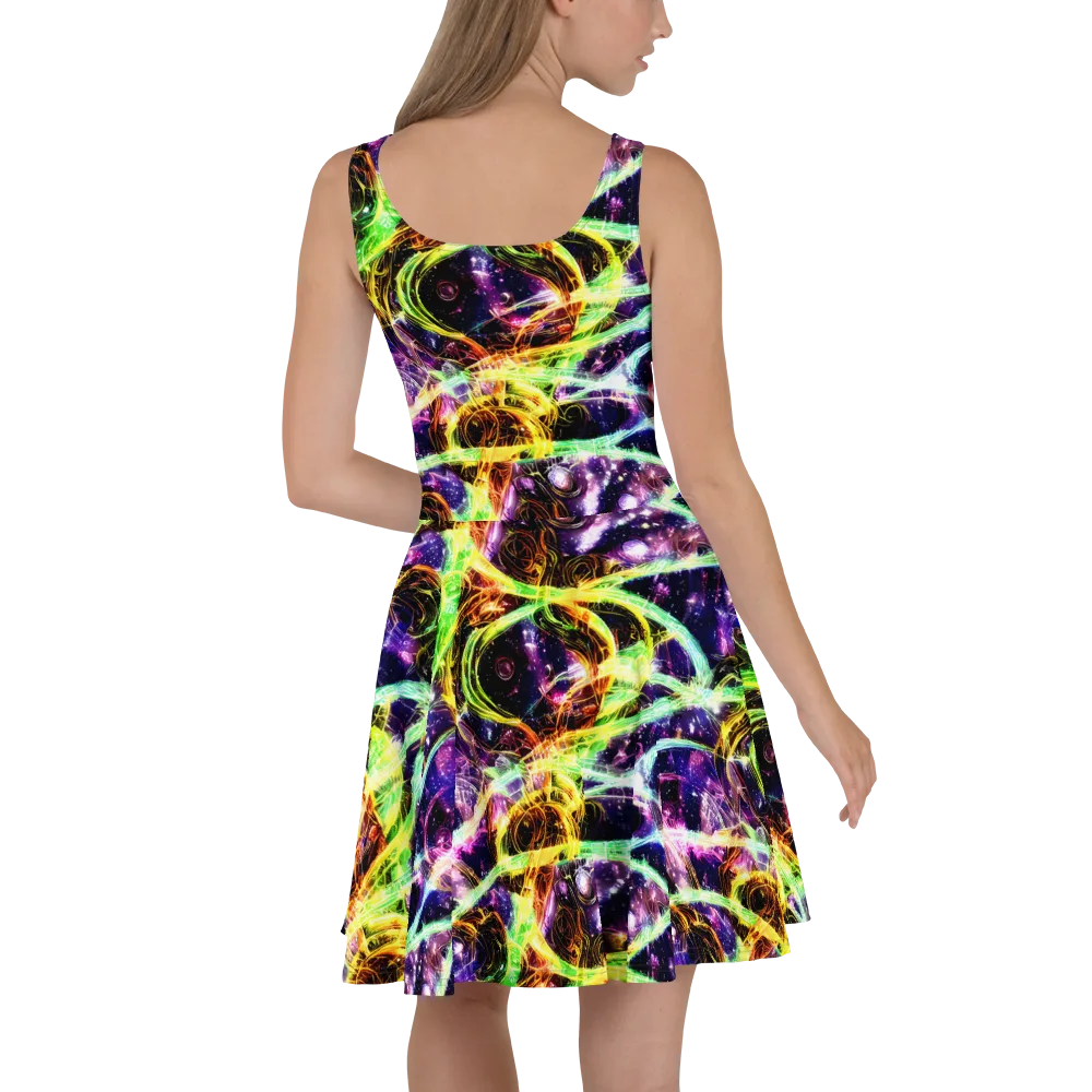 Prismatic Gravity on Skater Dress — Back