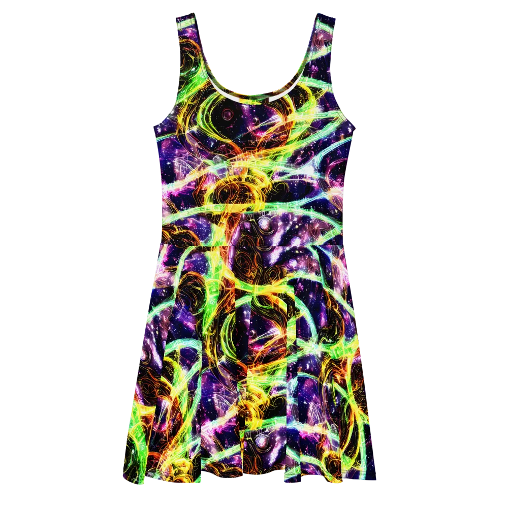 Prismatic Gravity on Skater Dress — Front