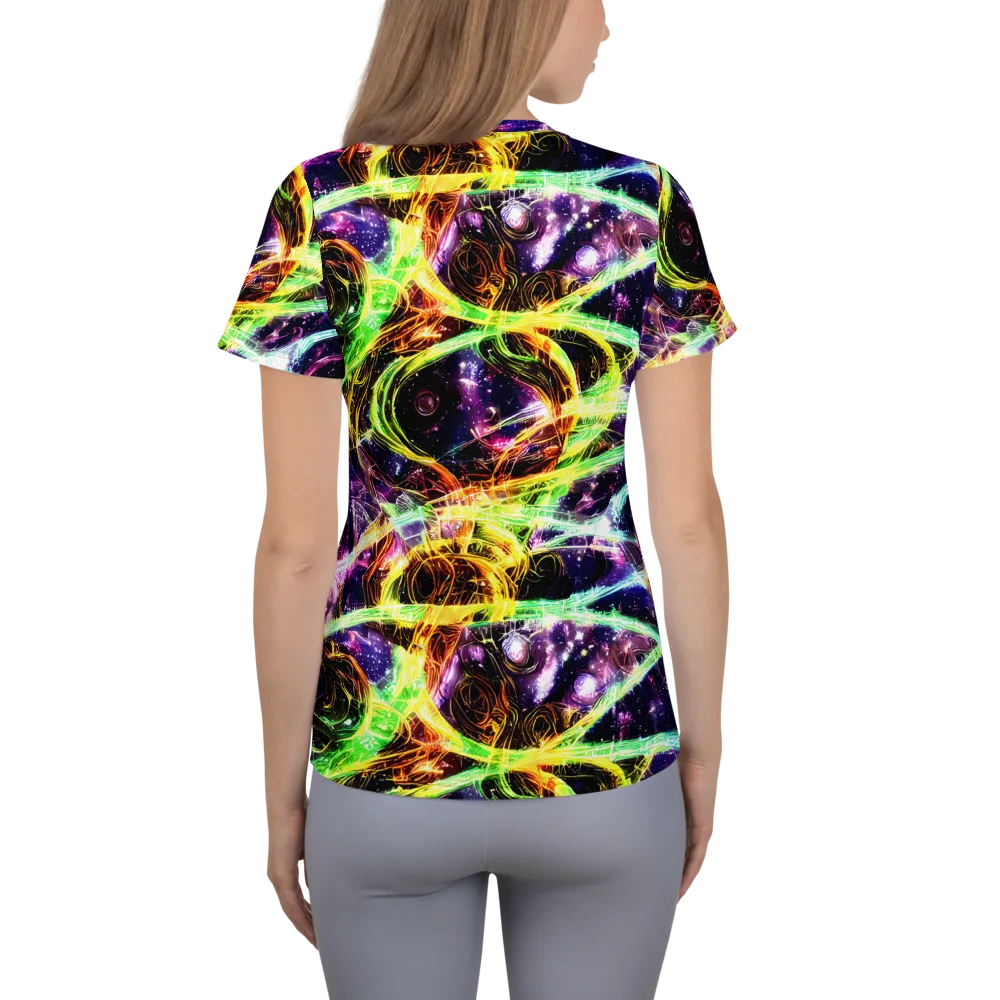 Prismatic Gravity on Women's Athletic T-Shirt — Back