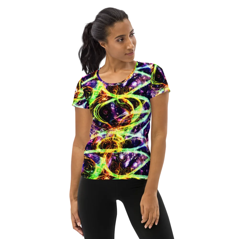 Prismatic Gravity on Women's Athletic T-Shirt — Front