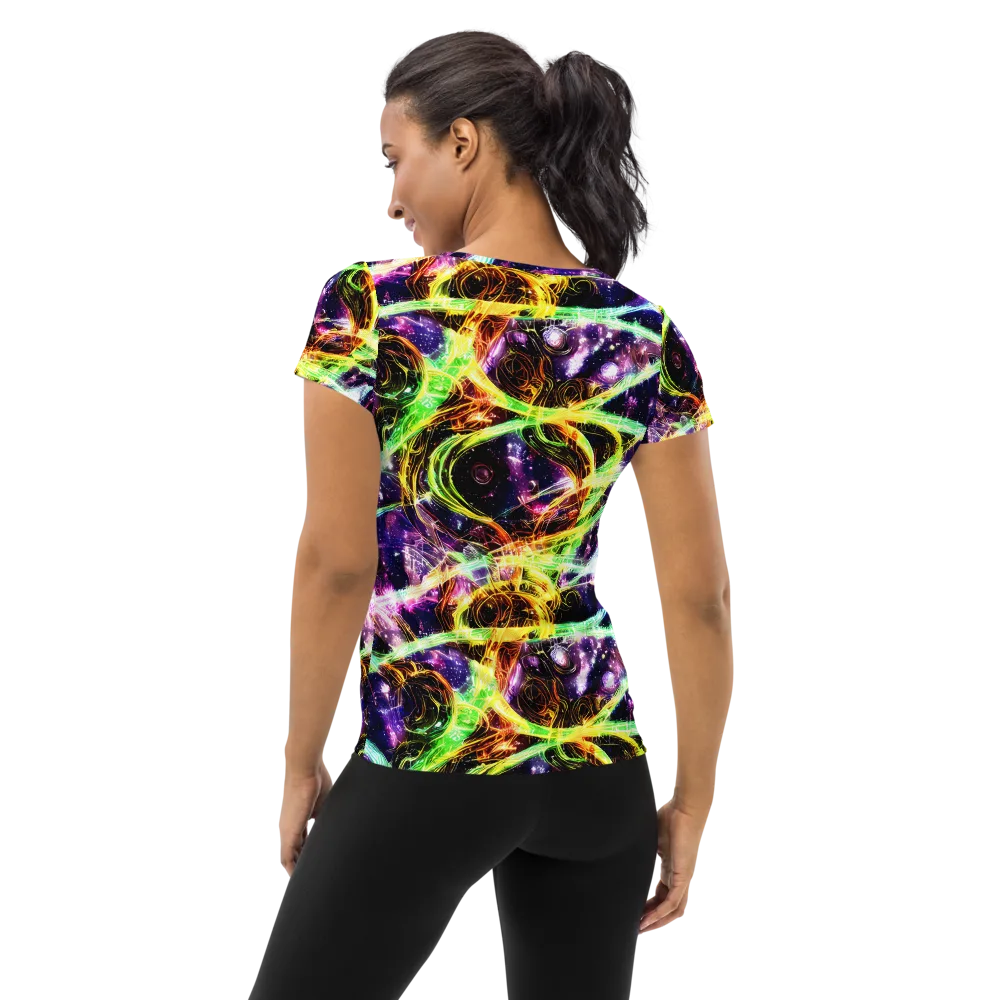Prismatic Gravity on Women's Athletic T-Shirt — Back