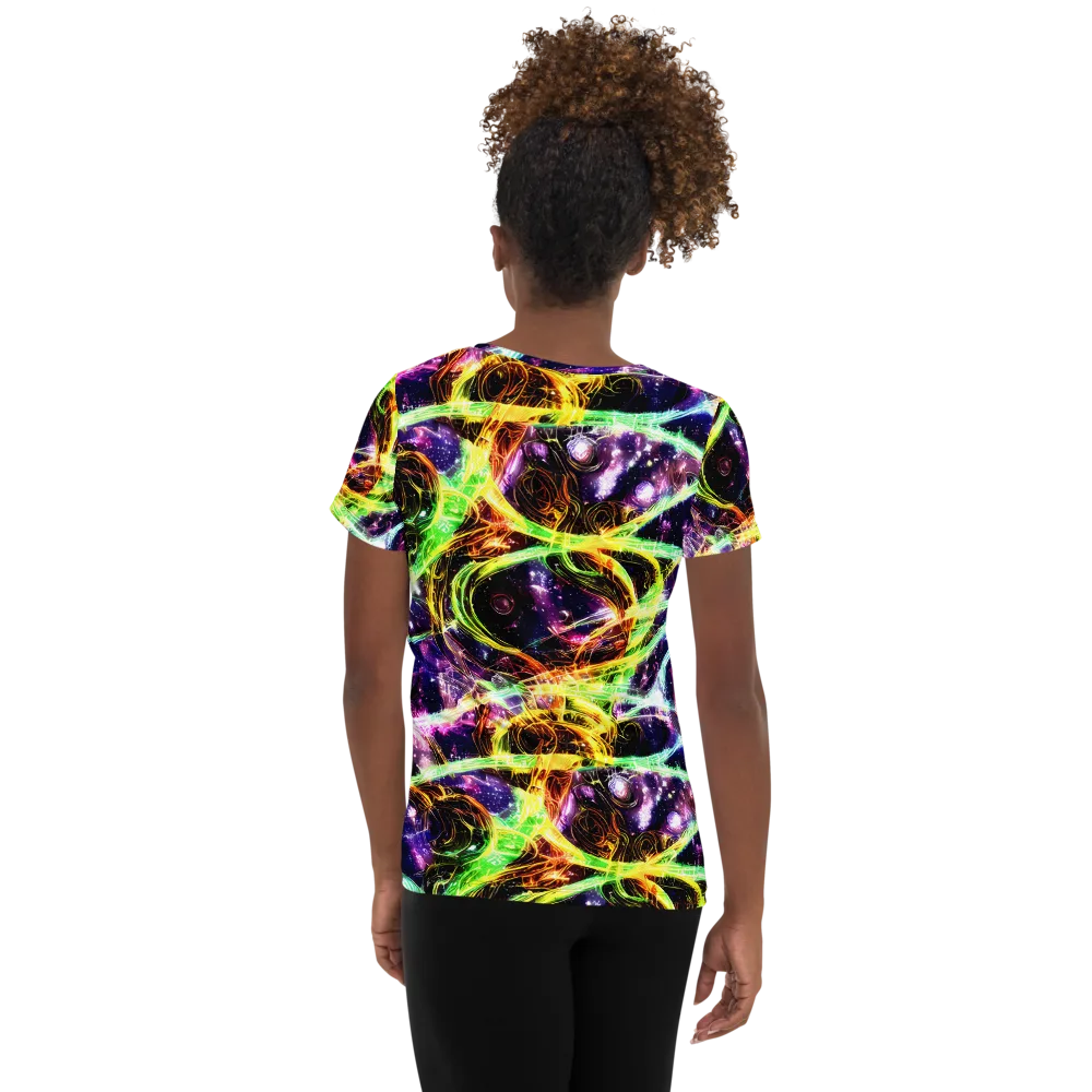 Prismatic Gravity on Women's Athletic T-Shirt — Back