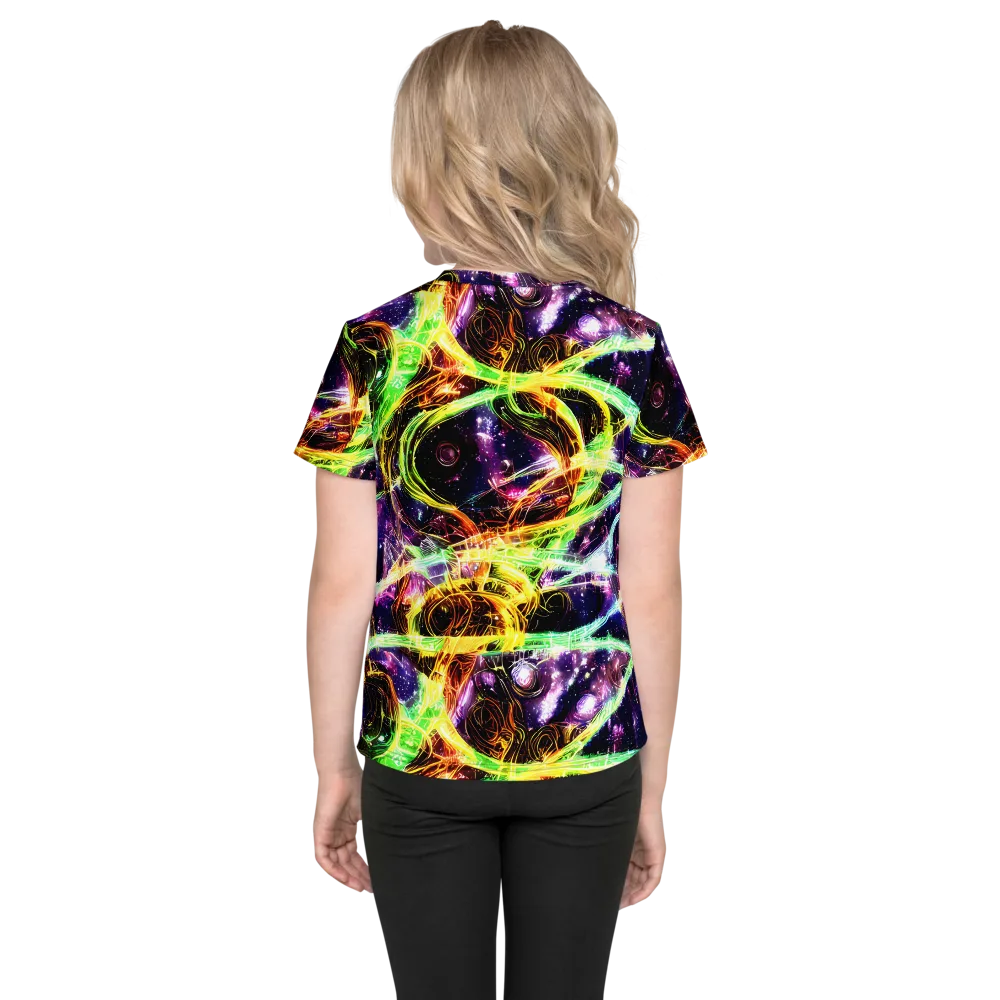Prismatic Gravity on Kids Crew Neck T-Shirt — Back