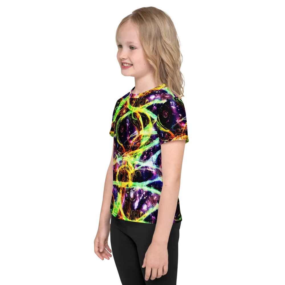 Prismatic Gravity on Kids Crew Neck T-Shirt — Left