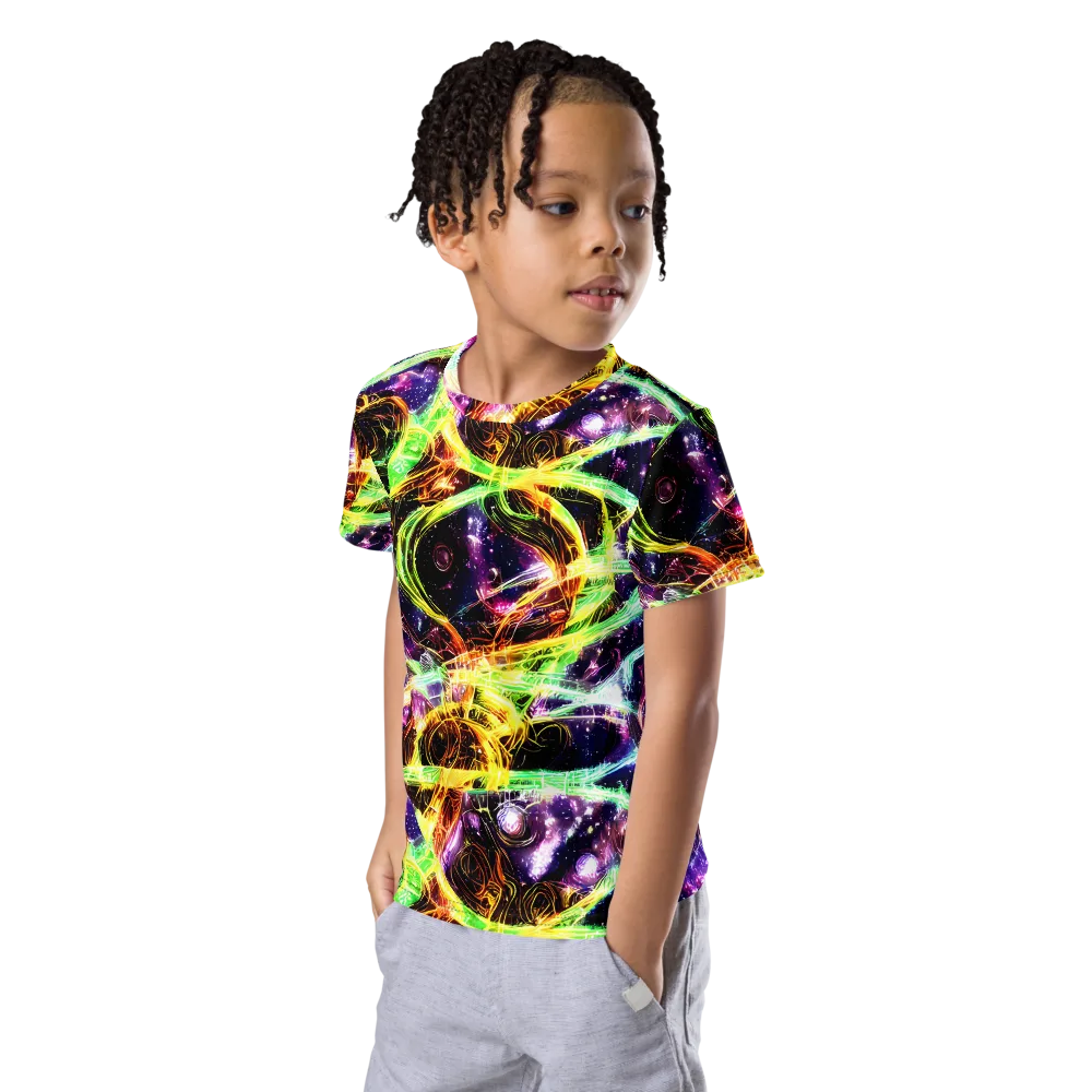 Prismatic Gravity on Kids Crew Neck T-Shirt — Left Front
